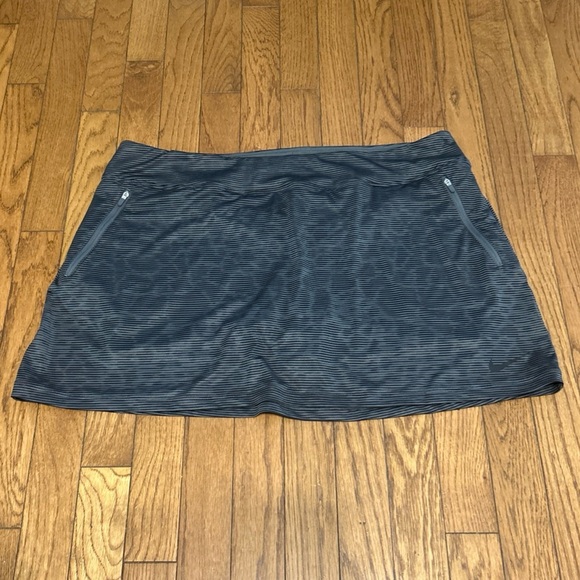 Nike Golf Pants - Nike Golf Dri-FIT Skort Womens XL Charcoal Grey Striped Athletic Tennis Skirt